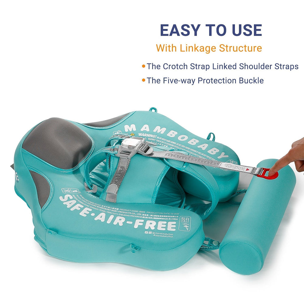 The professional 5-point safety buckle architecture of the Mambobaby™ float for maximum security.